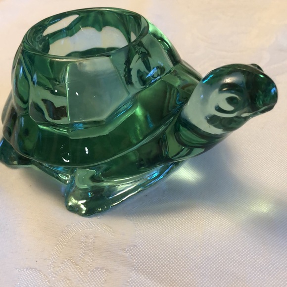 INDIANA GLASS  CO -FROG - SLEEPING KITTEN - TORTOISE  TEA LIGHT  HOLDER - Picture 10 of 16